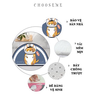 Thảm trải sàn lau chân 3d họa tiết hình thú động vật chống trượt thấm hút tốt.