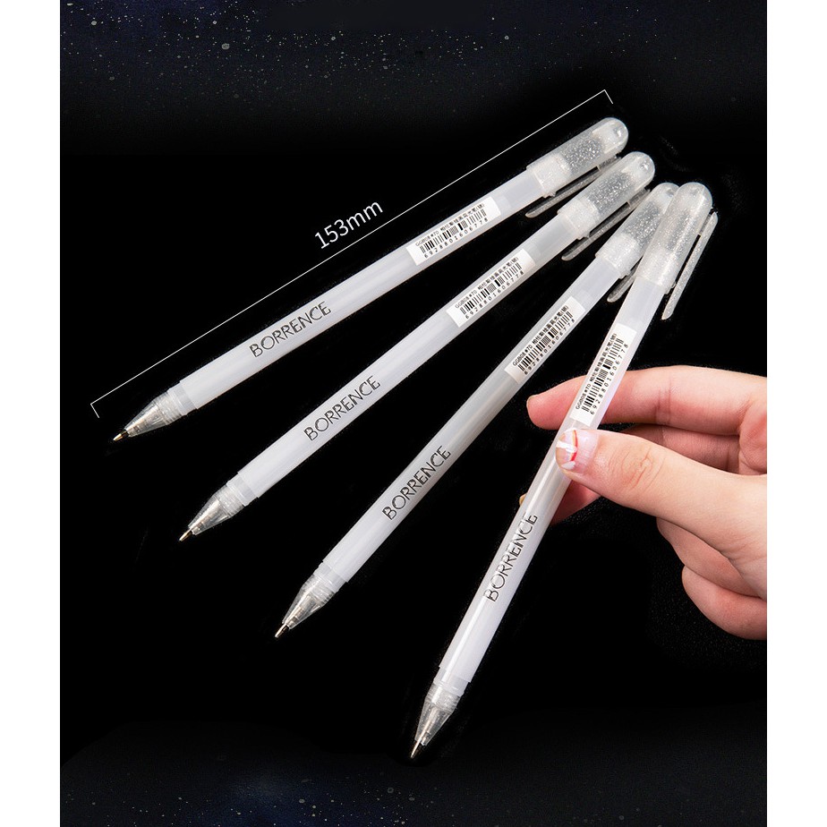 Bút Gel Trắng BORRENCE Ngòi 0,8mm Chống Nước