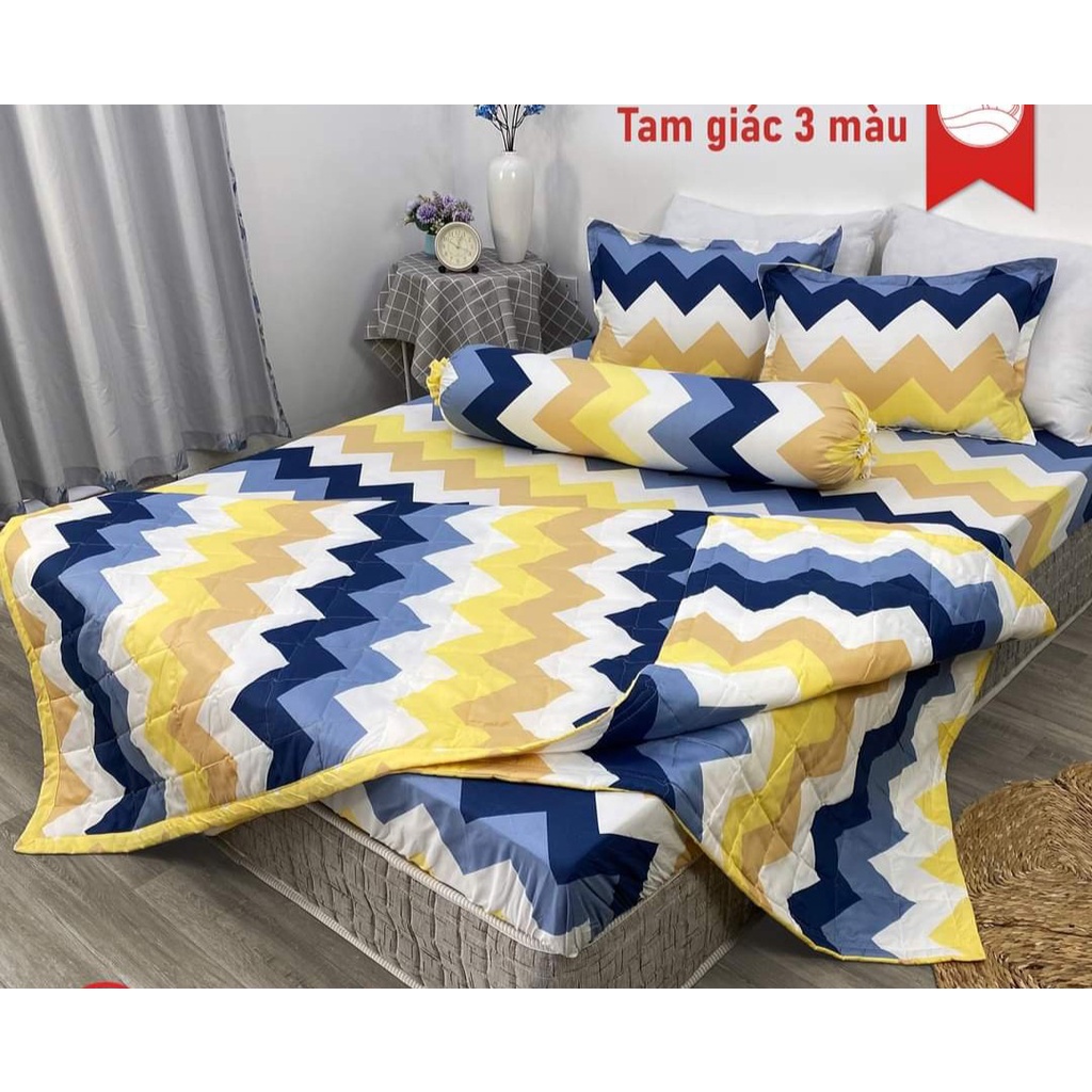 Bộ chăn hè ga gối kèm vỏ gối ôm 5 món 1m2x2m-có chọn mẫu