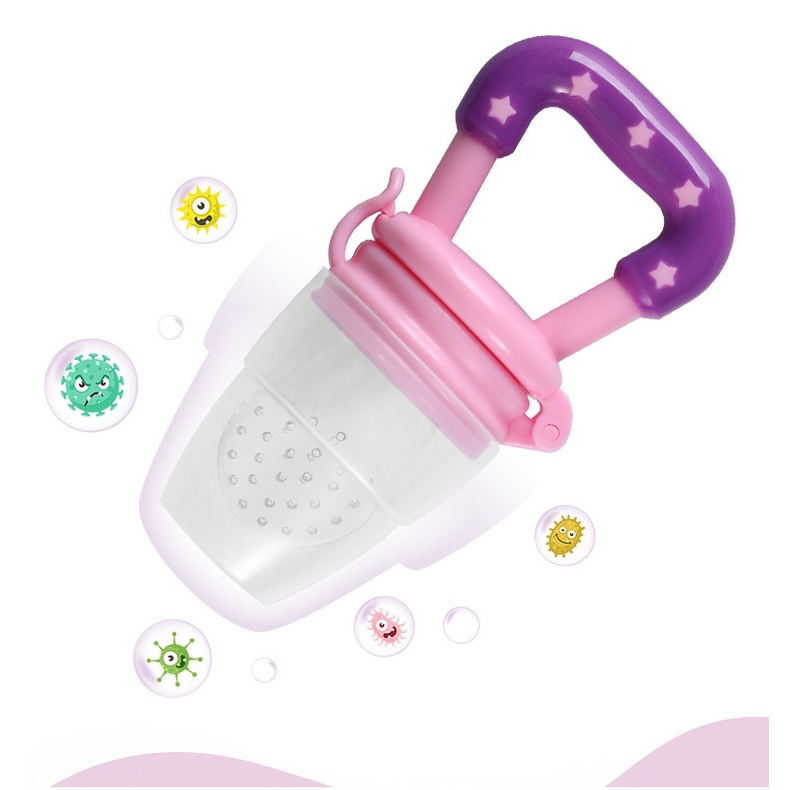 Túi, núm nhai ăn dặm hoa quả chống hóc silicon cho bé