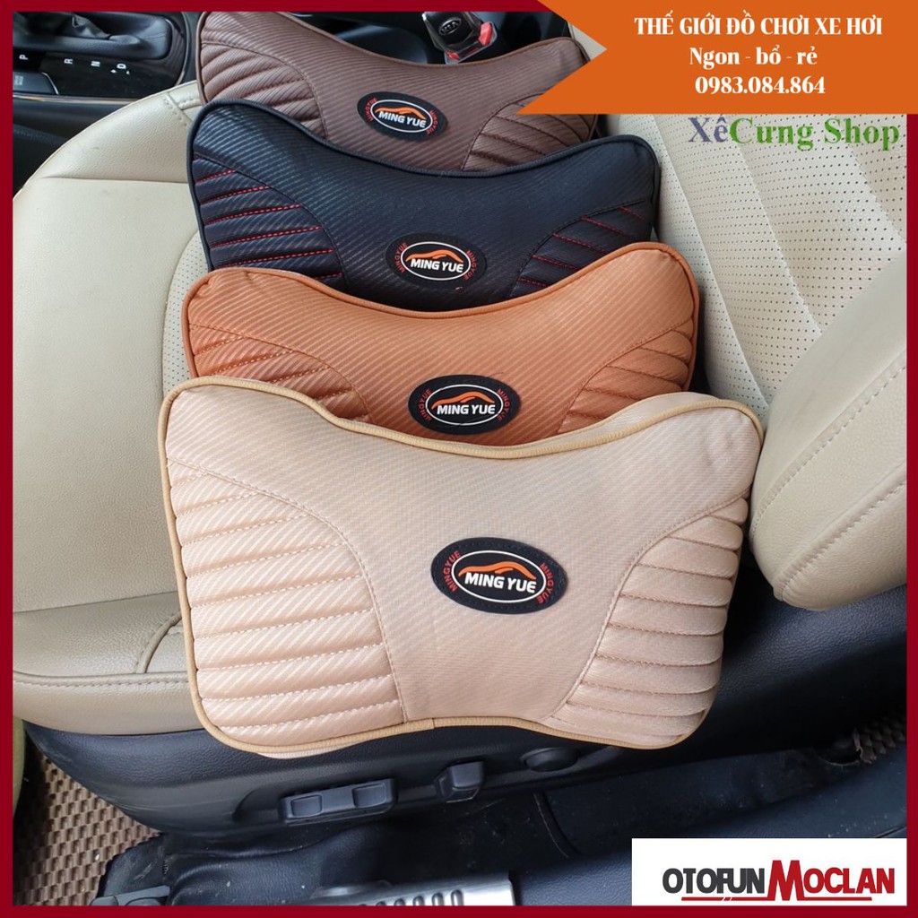  (4 màu) Gối tựa đầu kê gáy chống đau mỏi cổ trên ô tô - gối cánh tiên vải dệt cao cấp