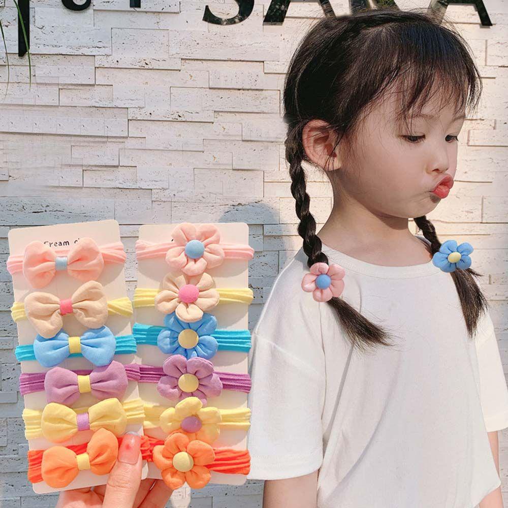 FORBETTER Dây Buộc Tóc Cao Su Co Giãn Đính Nơ Dễ Thương Cho Bé Gái