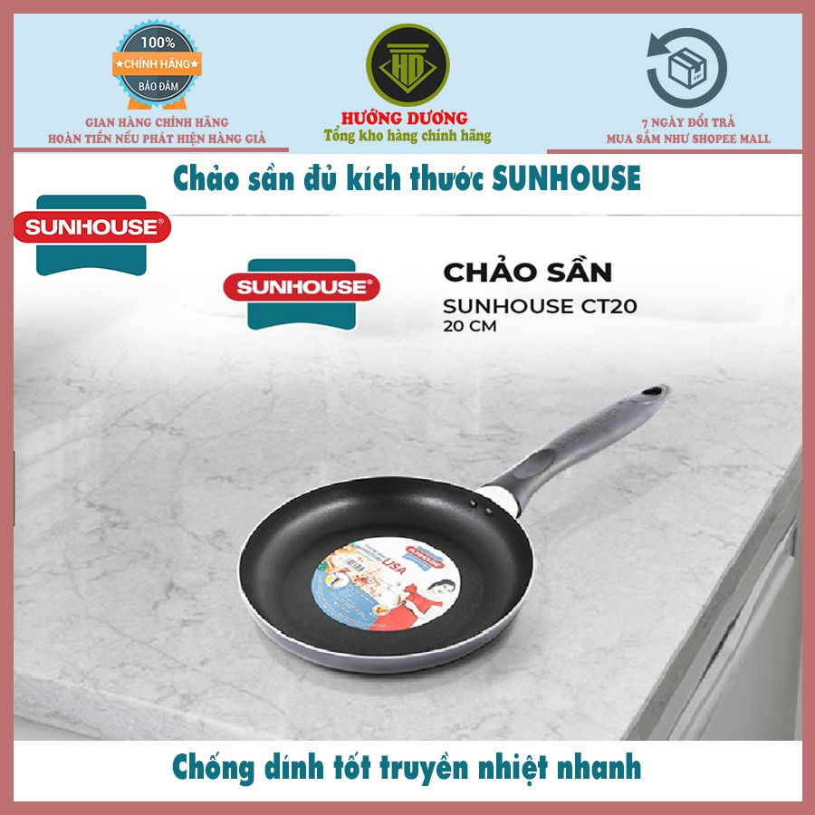 Chảo sần chống dính Sunhouse đủ size từ 16-30