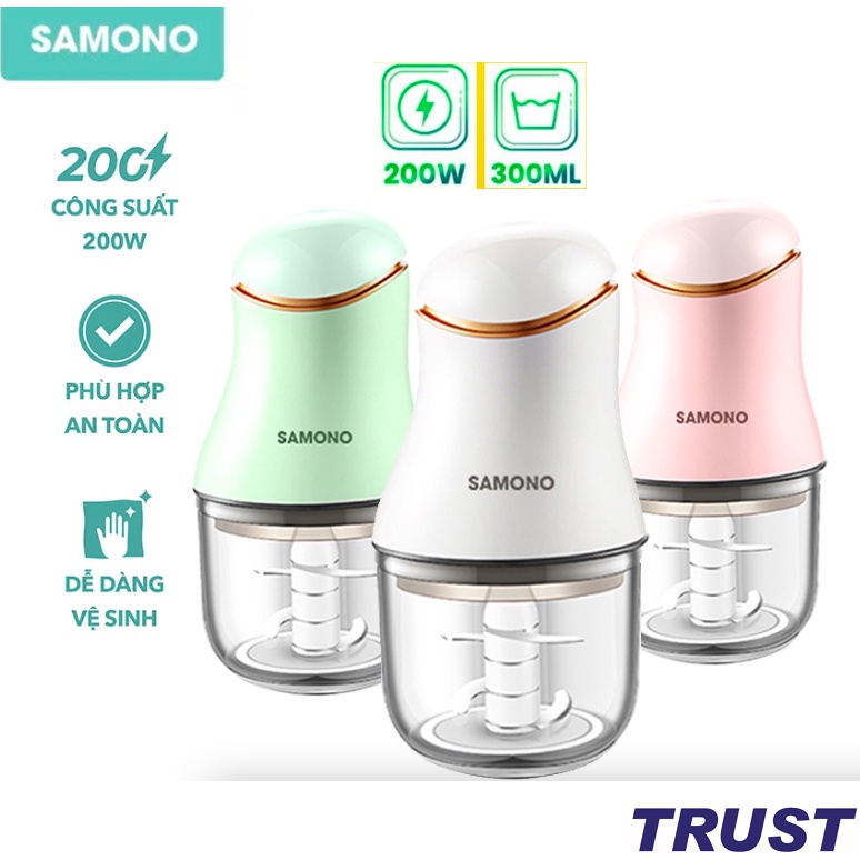 Máy xay thực phẩm mini đa năng SAMONO SW099 xay thịt tỏi ớt công suất 200W