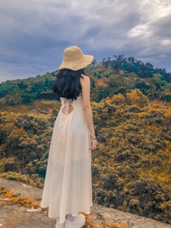 [kem hinh that] đầm maxi 2 dây xẻ tà siêu xinh