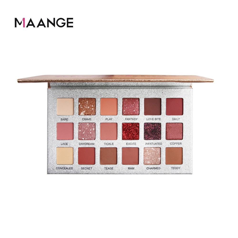 Bảng Phấn Mắt MAANGE 18 Màu Hiệu Ứng Ánh Kim 170g