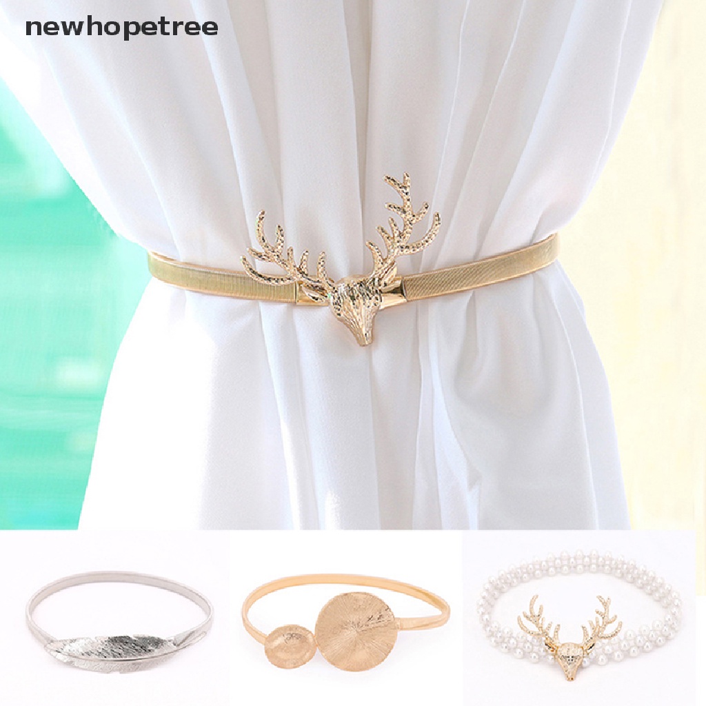 Dây Cột Rèm Cửa Bằng Kim Loại Họa Tiết Chiếc Lá / Hươu Độc Đáo Trang Trí Nhà Cửa