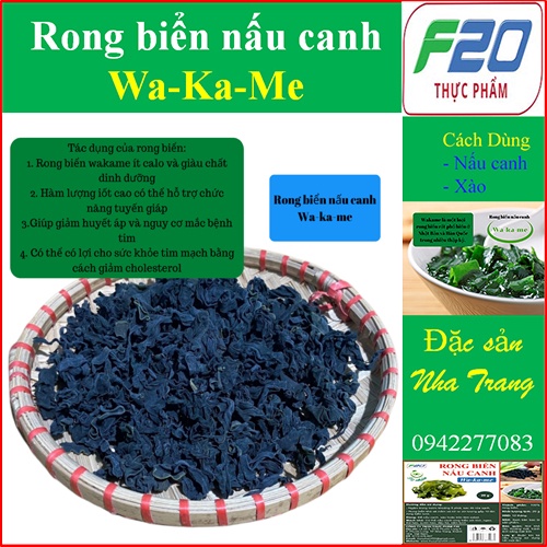 {Sỉ 10 gói loại 50gr/gói} Rong Biển Nấu Canh XANH chính hiệu WA-KA-ME ngon mát. Rong Biển Khô Nấu Canh