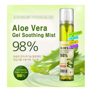 Xịt Khoáng Aloe Vera Soothing Mist 98% -  Alo Natura Moisture Real Soothing Gel Mist