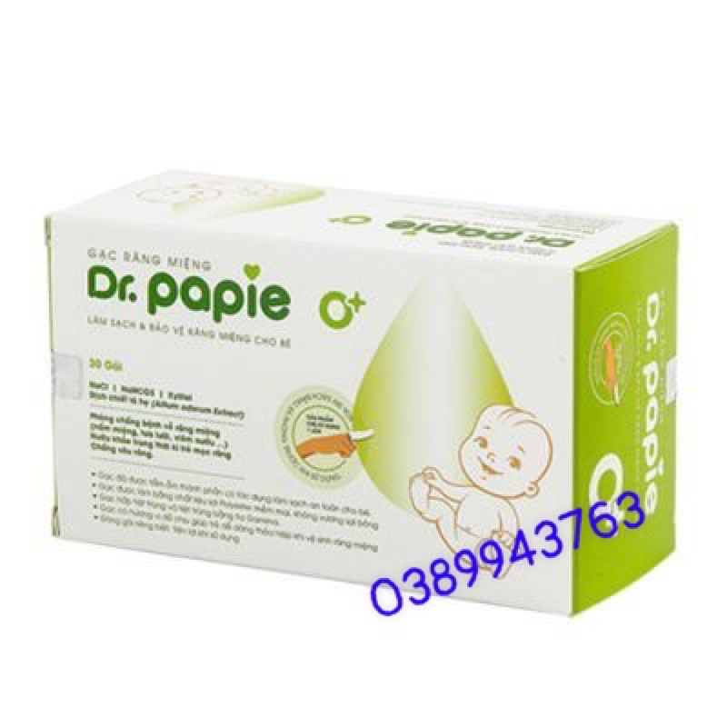 Gạc rơ lưỡi vệ sinh răng miệng Dr. papie (hộp 30 chiếc)