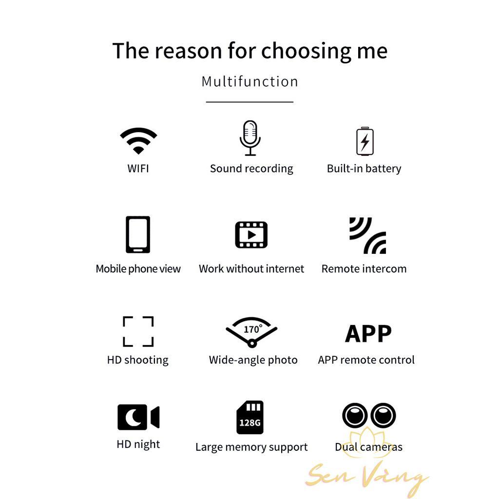 𝓒𝓪𝓶𝓮𝓻𝓪 𝓱à𝓷𝓱 𝓽𝓻ì𝓷𝓱 𝓶𝓲𝓷𝓲Camera hành trình 4K Camera WIFI kép không dây Thông Minh Góc siêu rộng có hỗ trợ thẻ nhớ