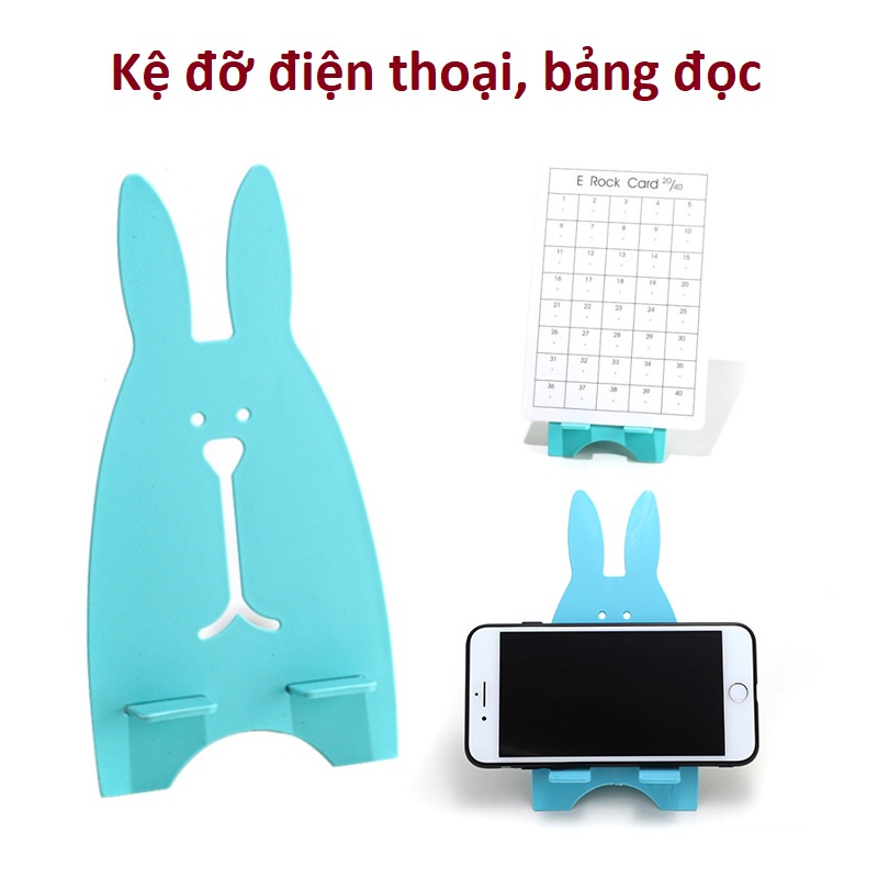 Giá đỡ, kệ để điện thoại xem video, quay live, bảng đọc bỏ túi, xếp gọn tiện lợi hình chú thỏ đáng yêu