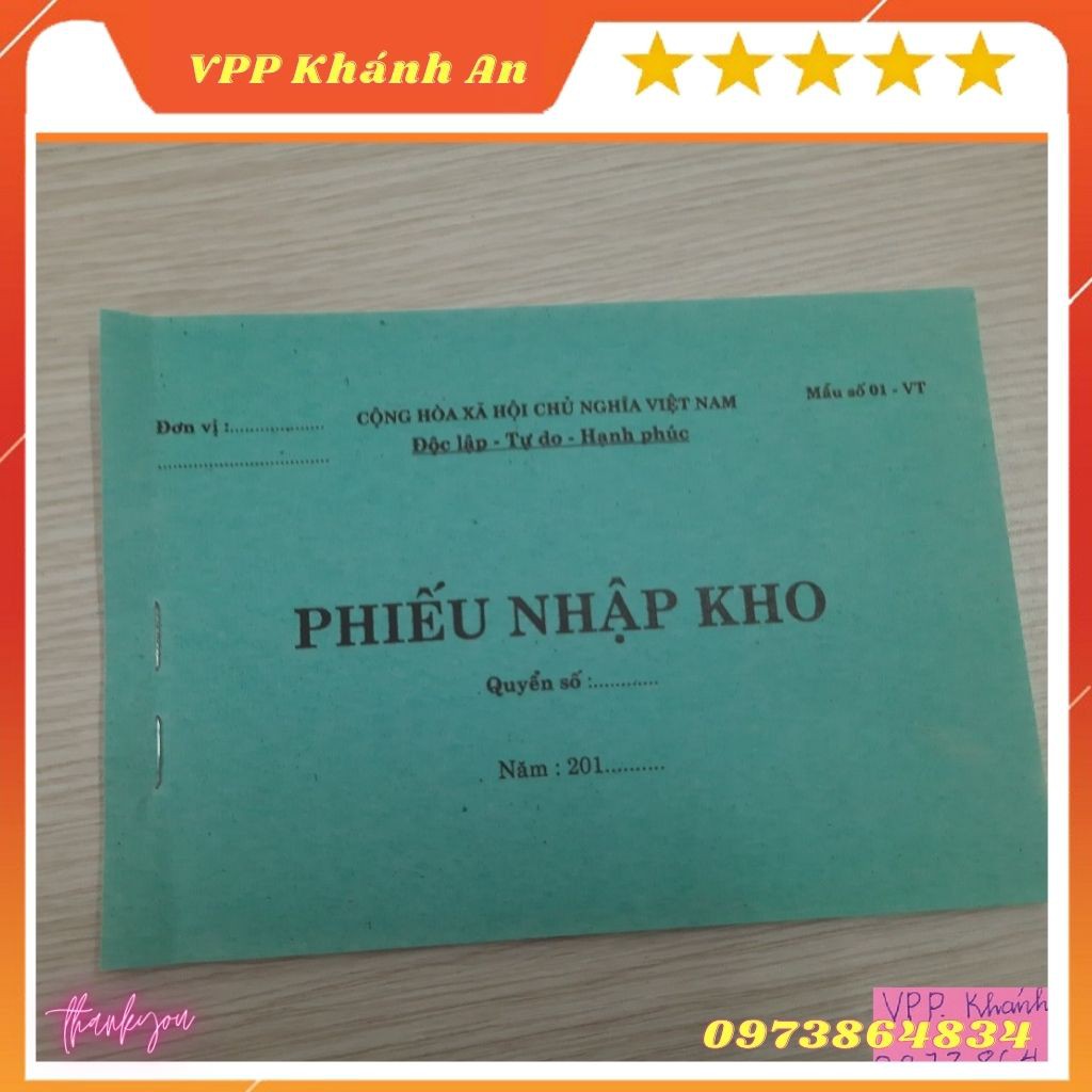Phiếu xuất kho/nhập kho 1 liên A5 -2 quyển
