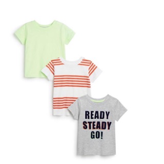 Set 3 áo thun bé trai READY STEADY GO - Primark