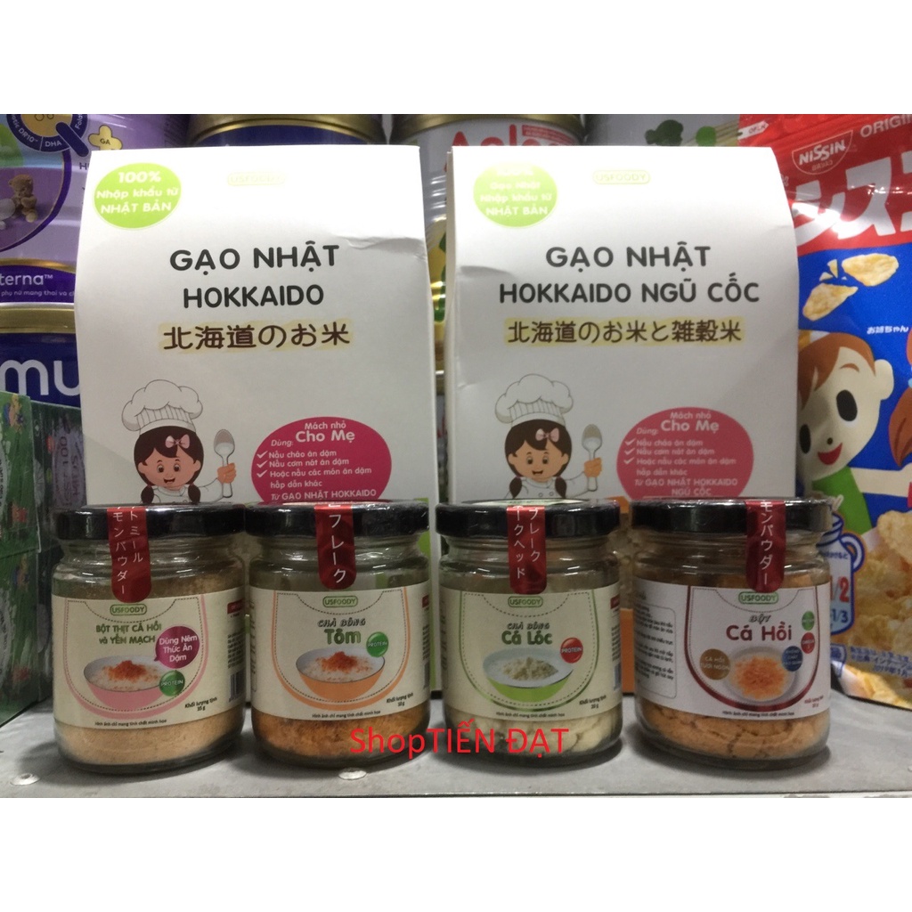 Ruốc nhật, chà bông, bột thịt tôm/ cá hồi/ cá lóc Usfood cho trẻ từ 6 tháng (thơm,ngon, giàu DHA, Omega-3)
