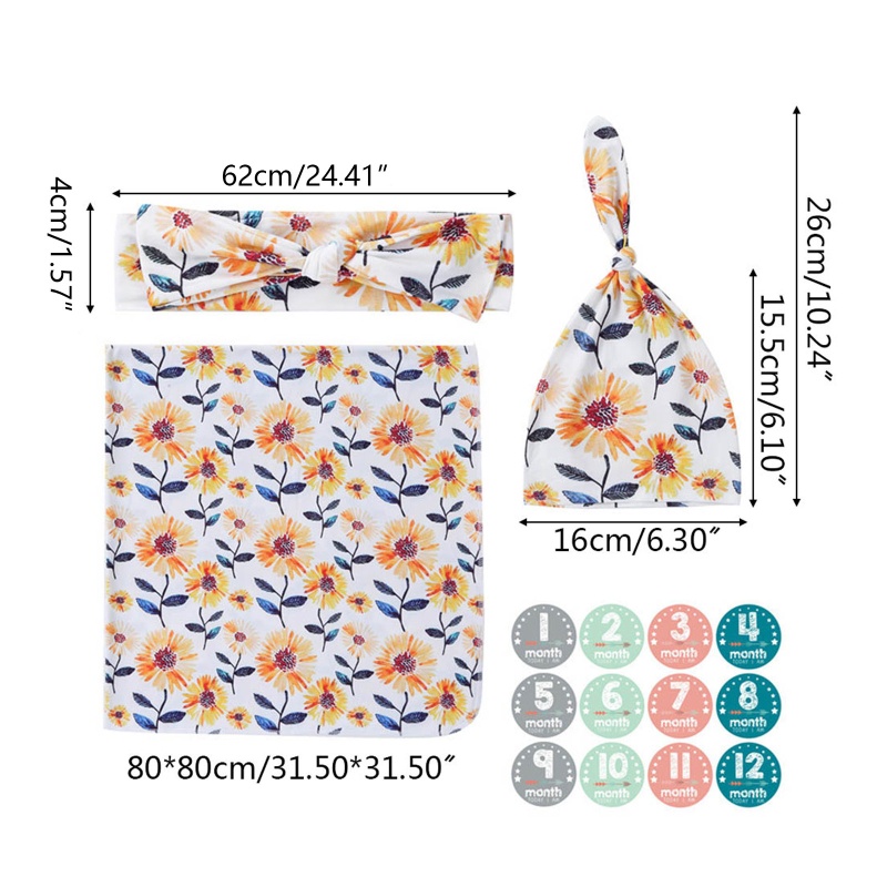 Chăn Quấn Kèm Nón Beanie Và Băng Đô Dành Cho Bé Sơ Sinh