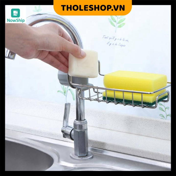 Đồ dùng nhà bếp  ⛔GIÁ SỈ⛔  Khay đựng miếng rửa chén tiện dụng, gắn ở vòi nước, dễ dàng sử dụng, khô ráo 7517