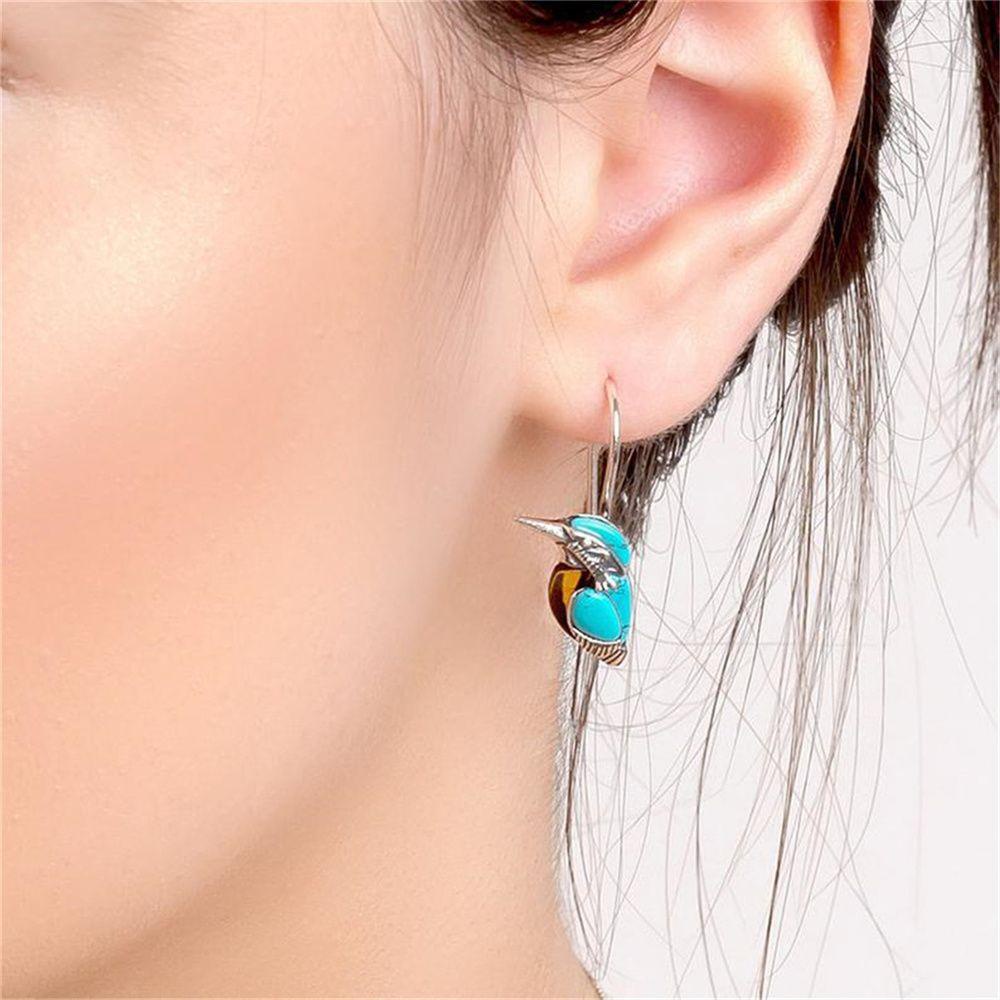 Khuyên Tai Hình Chú Chim Dễ Thương Xinh Xắn|Vòng cổ Mặt Đá Ngọc Lam