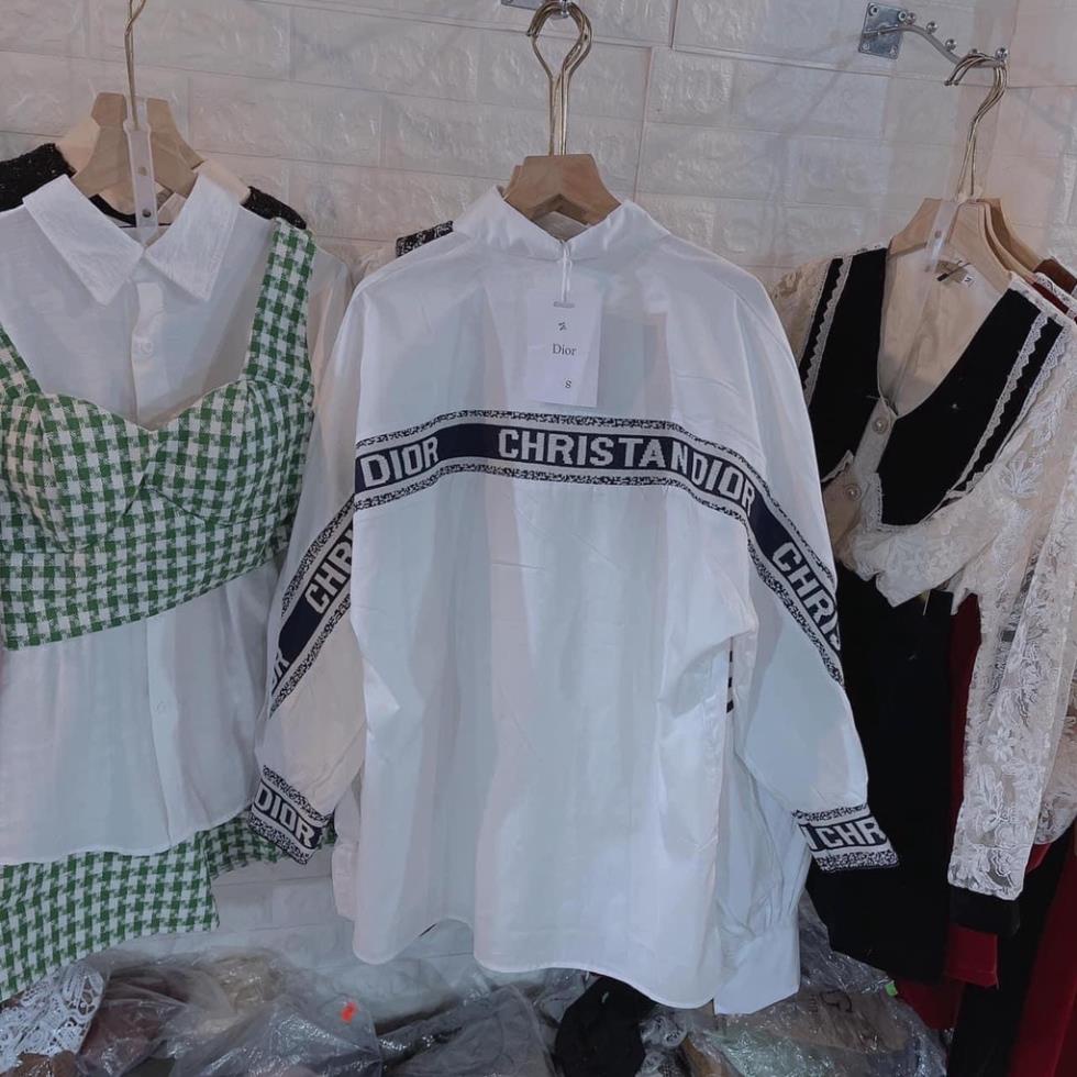 Áo Sơ Mi  Nữ Form Rộng Viền Tay Dày Mịn Unisex Thiết Kế Thời Trang Kiểu Dáng