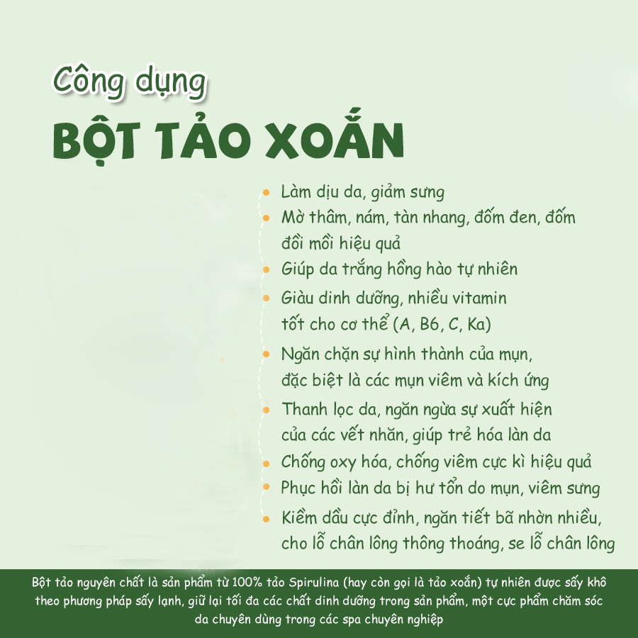 Bột tảo xoắn nguyên chất Tấn Phát