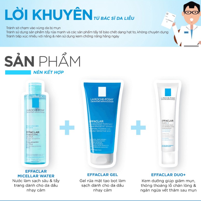 Kem Giảm Mụn Effaclar DOU+ La Roche-Posay giảm thâm, thông thoáng lỗ chân lông