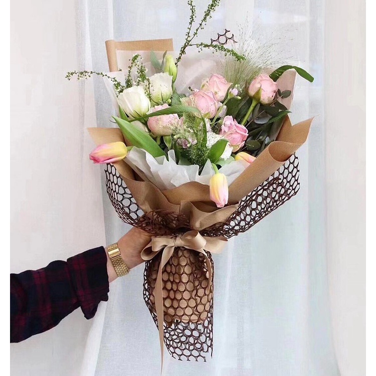Lưới nhện bó hoa - lưới ô vuông Hàn Quốc - lưới mắt tròn.