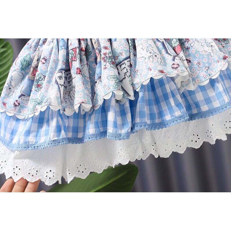 [SẴN SIZE 80,90/ORDER] Váy lolita công chúa màu xanh trắng xoè mùa hè cho bé yêu.