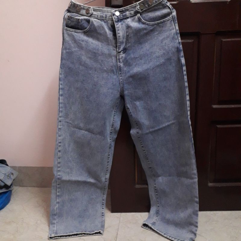 Quần bò ống rộng bigsize nữ