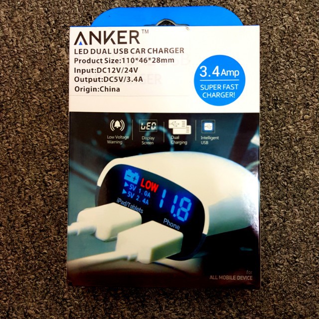 Tẩu sạc xe hơi ô tô Anker Led Dual USB Car Charger - Phụ Kiện Chi Hà