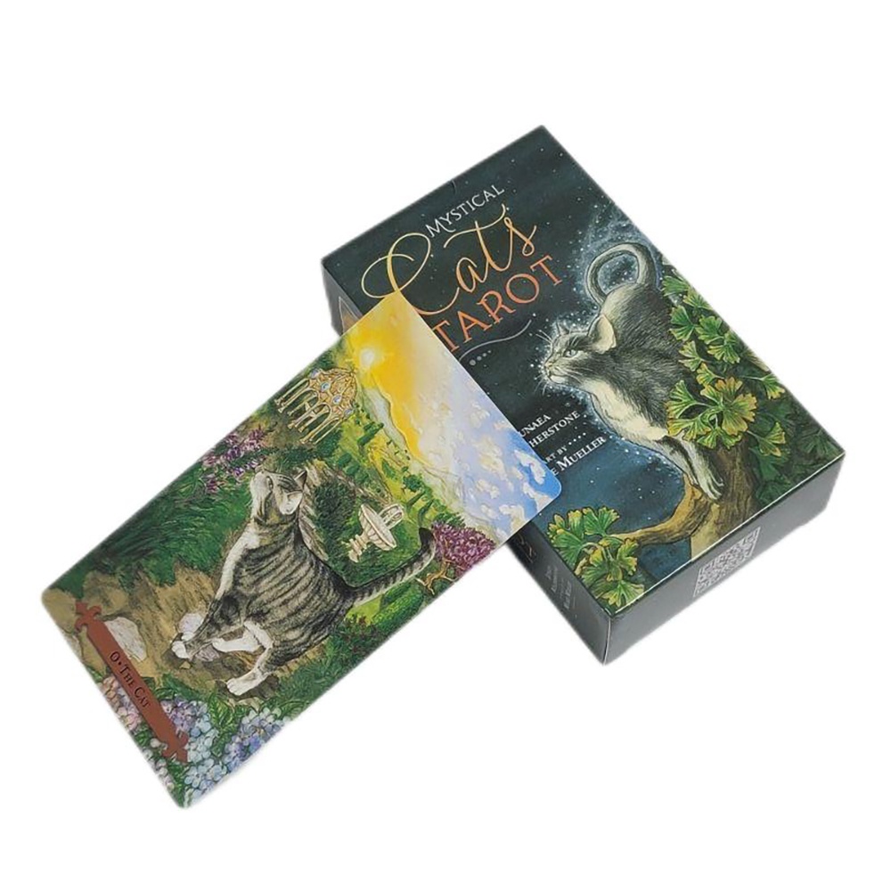 [Size Gốc] Bộ Bài Mystical Cats Tarot 78 Lá Bài 7x12 Cm Tặng Đá Thanh Tẩy S83