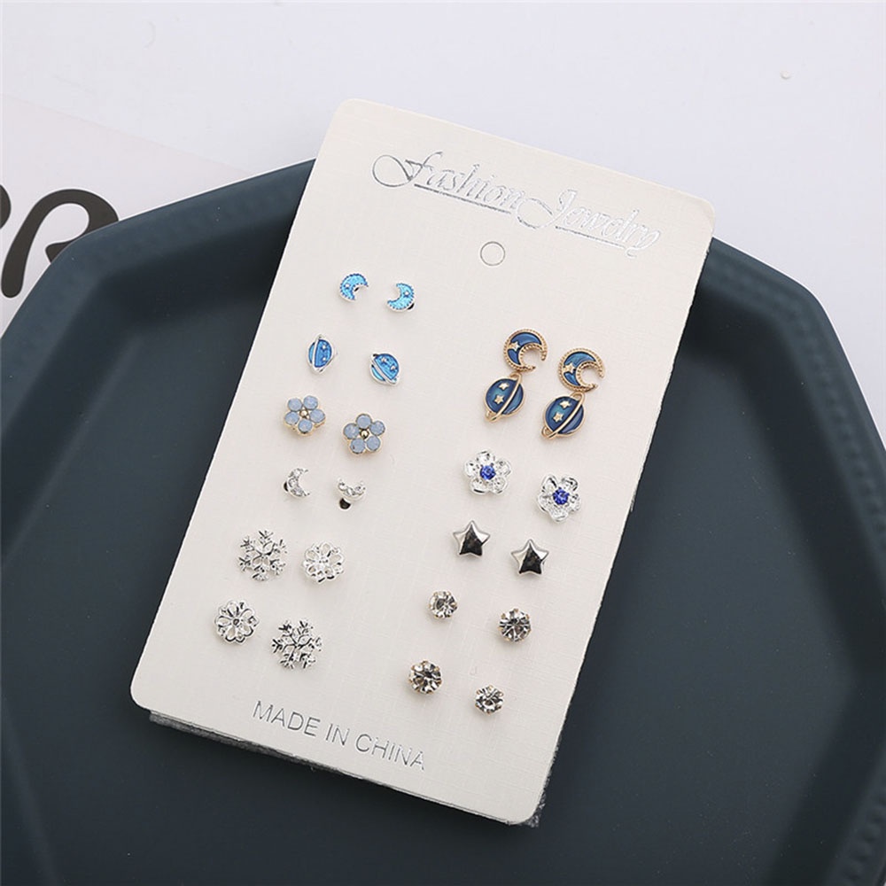 Set 12 đôi khuyên tai nhiều kiểu dáng thời trang xinh xắn cho nữ