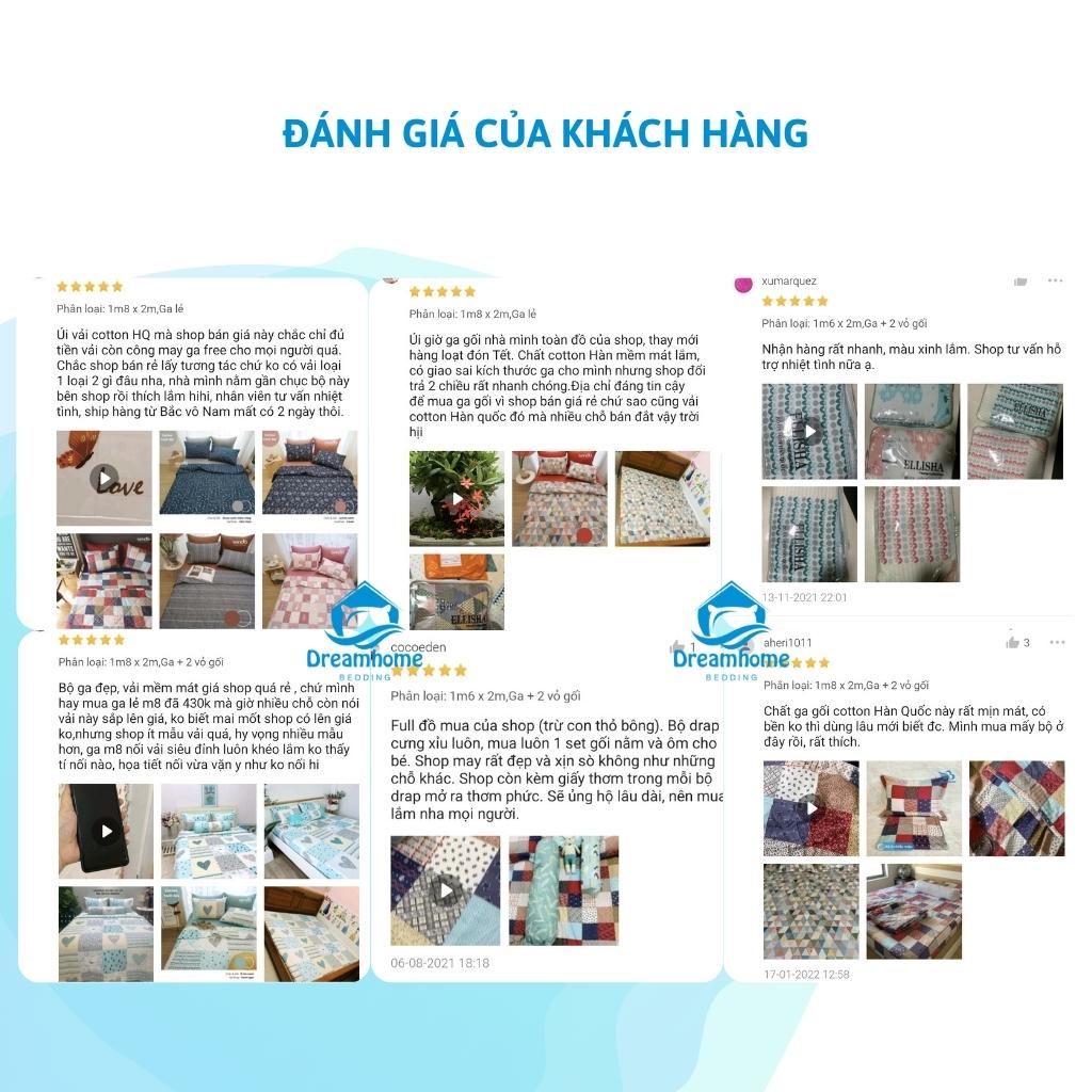 Bộ ga gối cotton Hàn Quốc cao cấp, ga chun đủ size đệm 1m2 1m6 1m8 2m2 Dreamhomebedding | BigBuy360 - bigbuy360.vn