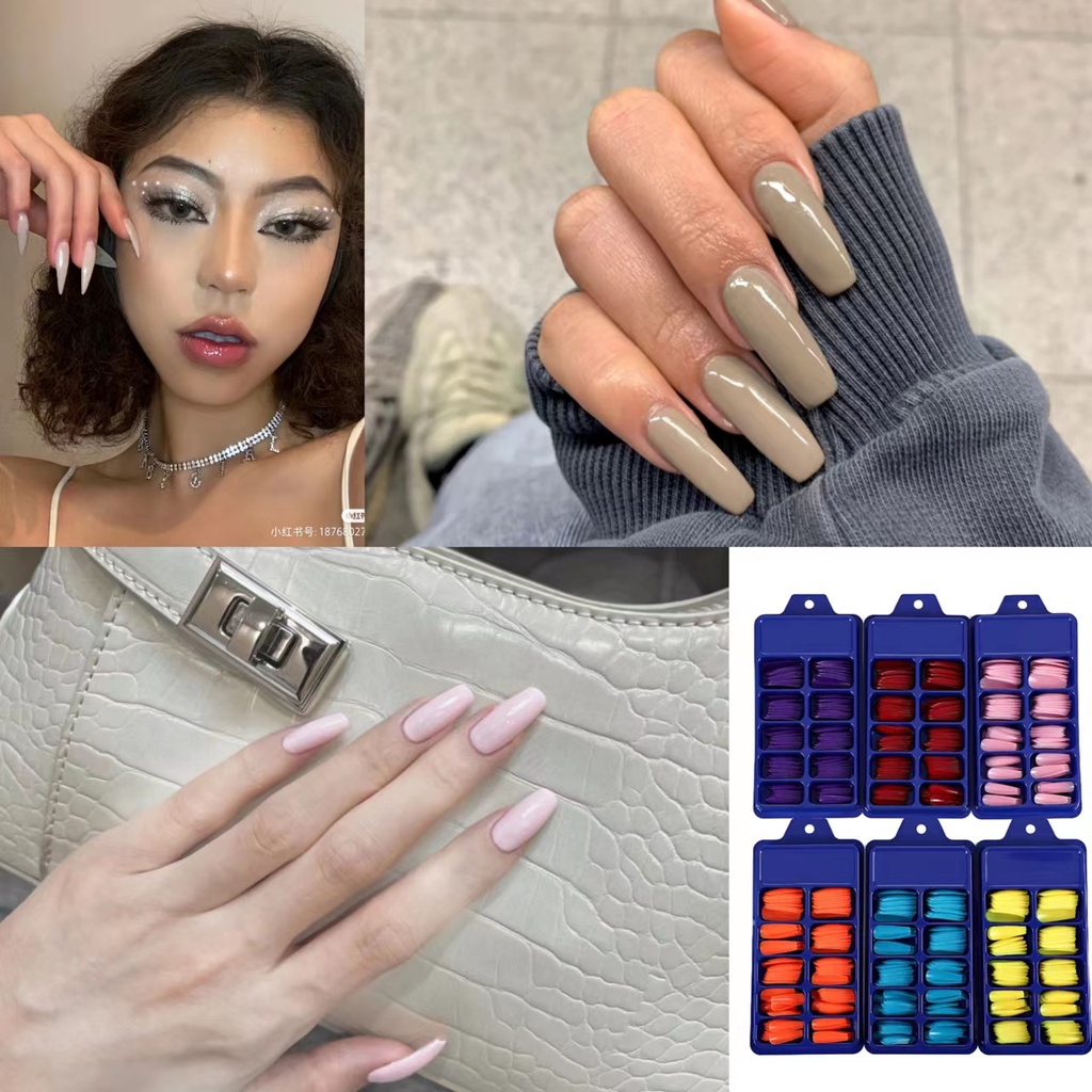 ✨Keo Dán Móng Giả Chuyên Dụng✨ Bộ 100 Móng Tay Giả / Móng Tay Giả Bằng Acrylic Toàn Diện DIY