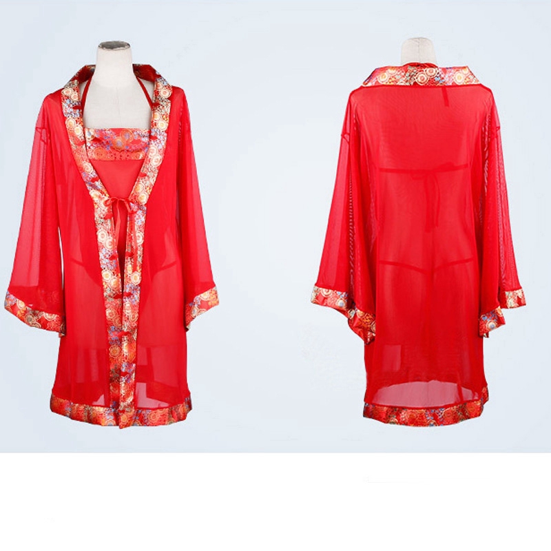 đồ ngủ sexy Set 3 món đồ lót dạng tạp dề gợi cảm kiểu Trung Quốc truyền thống cho cô dâu 7038 | BigBuy360 - bigbuy360.vn