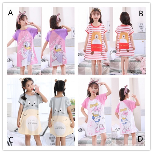 【 DL】Children's skirt summer cartoon girl's skirt short sleeve sleep dress