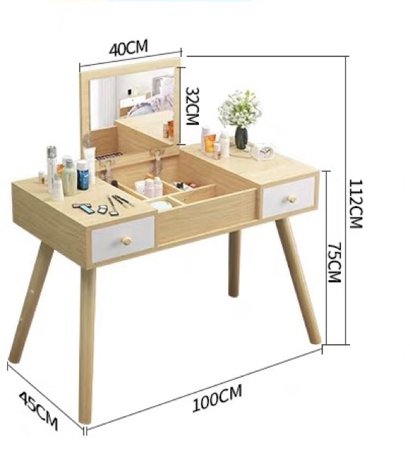 Bàn trang điểm SIZE TO 100*45*75cm mã BT-01