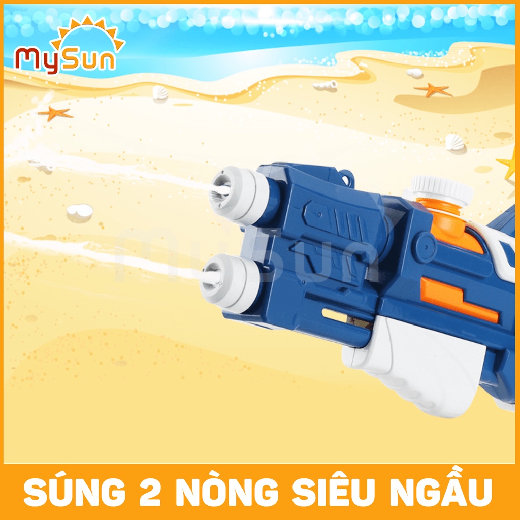 Súng 2 nòng phun nước áp lực cao loại to khổng lồ đồ chơi giá rẻ cho bé.