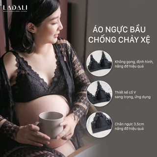 Áo ngực bầu Ladali cao cấp, đồ lót không gọng dành cho mẹ bầu, áo lót bầu chống chảy xệ cao cấp B06 - Đen