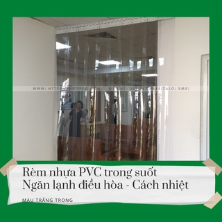 Rèm nhựa PVC ngăn điều hòa 2mm KT Rộng 0.8m x Cao 2m - Tặng kèm phụ kiện cố định