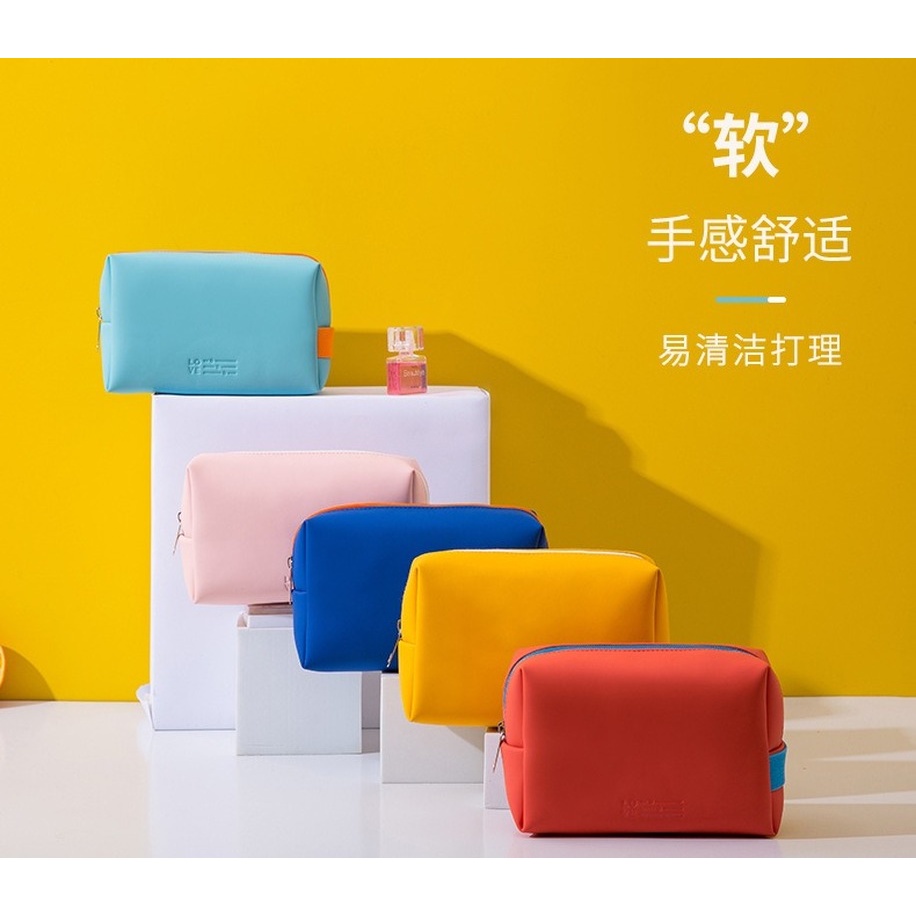 Túi da PU xách tay đựng mỹ phẩm chống thấm nước tiện dụng mang đi du lịch