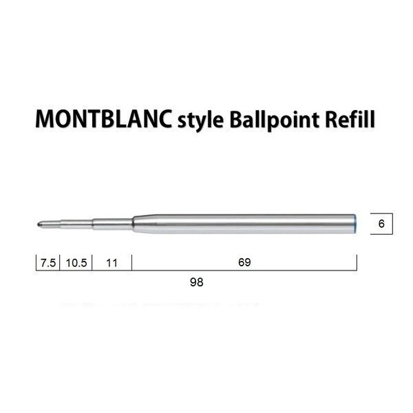 Ruột viết ruột bút ngòi viết ngòi bút bi Ballpoint  Refill 98mm lắp vừa cho viết Montblanc và Dunhill bút ký