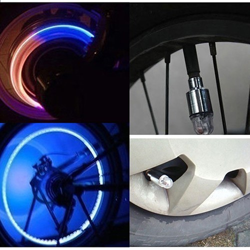 Đèn LED gắn van bánh xe hơi/ xe đạp tăng cường an toàn