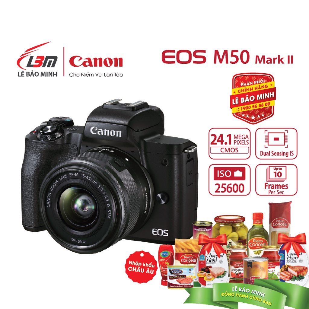 Máy Ảnh Canon EOS M200 KIT (EF-M15-45MM F/3.5-6.3 IS STM) - Chính Hãng Lê Bảo Minh