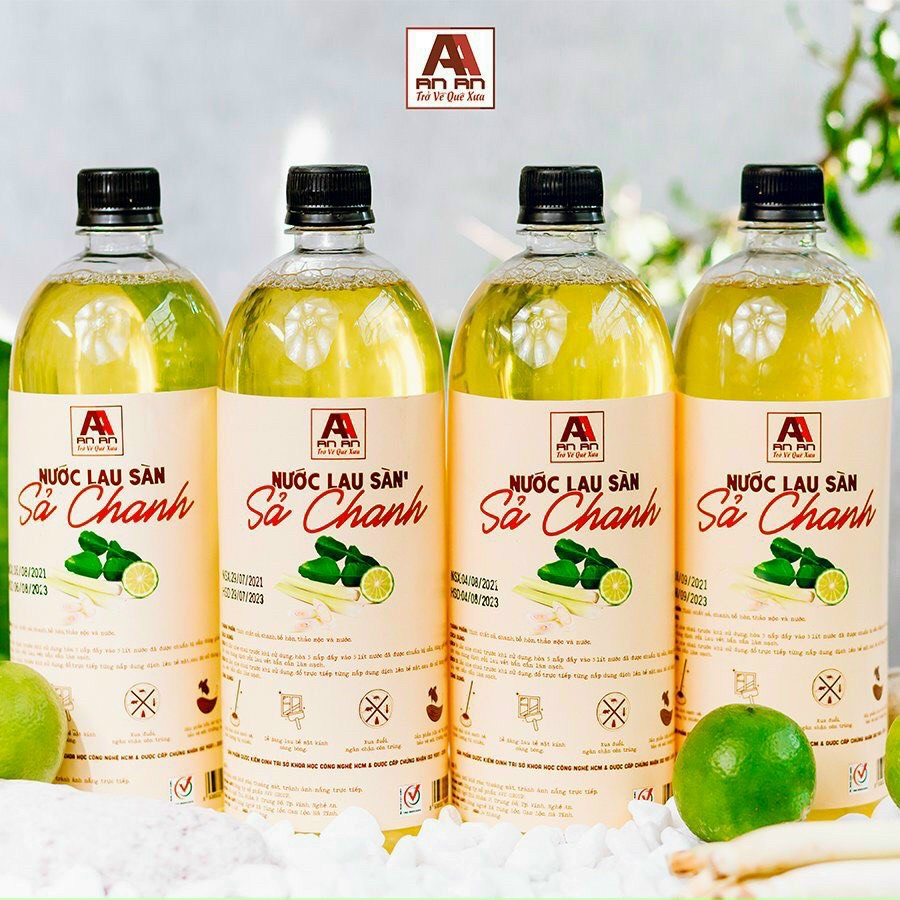 Nước Lau Sàn Sả Chanh Đậm Đặc Quế Bồ Hòn An An Hữu Cơ, Nước Lau Sàn Gỗ Sàn Nhà An Toàn Cho Da và Trẻ Nhỏ - 1 Lít