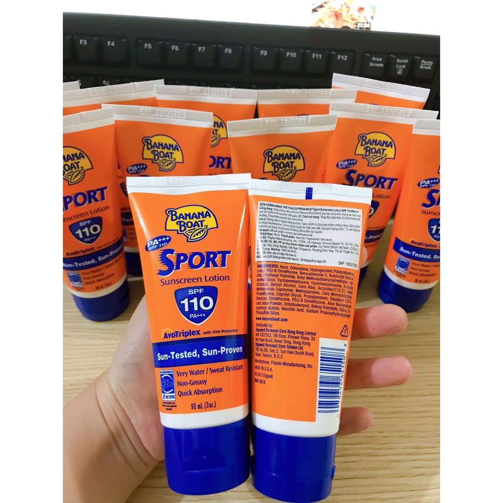 Bình xịt chống nắng Banana Boat Sport thể thao SPF110 170g