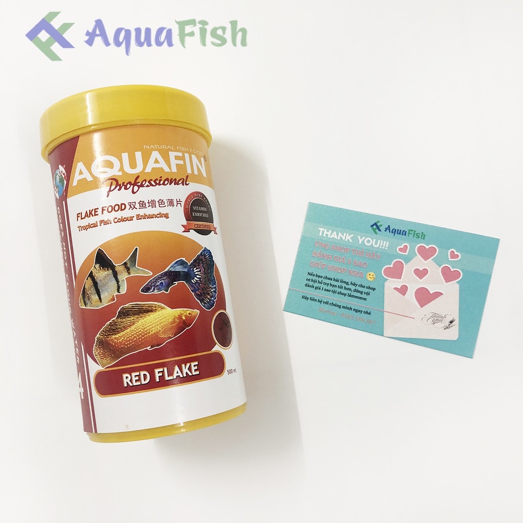 Combo 2 Lọ Thức Ăn Cho Cá Aquafin 500ml (thức ăn dạng lá mỏng cho cá t