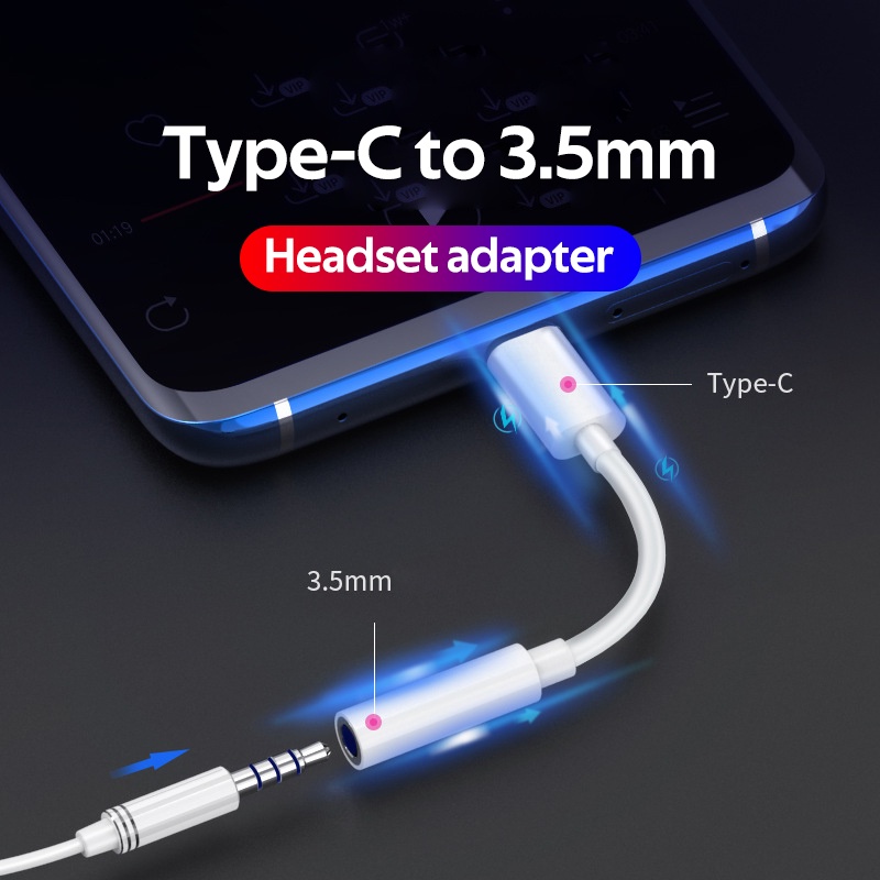 TBTIC Type C to 3.5mm jack Earphone Aux Adapter Audio Cable Compatible For iPhone Samsung Huawei Xiaomi