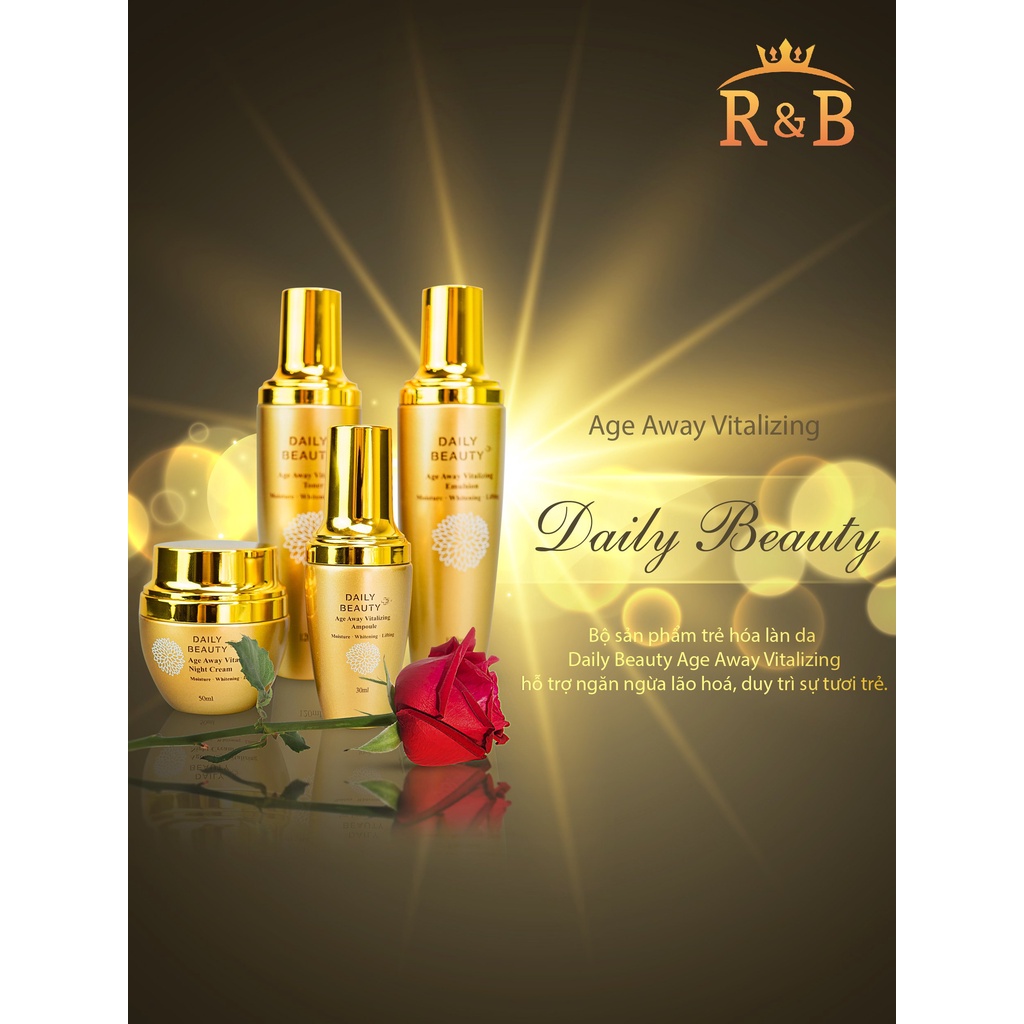 Combo Bộ Tứ Đánh Thức Thanh Xuân Bộ sản phẩm trẻ hóa làn da Daily Beauty Age Away Vitalizing