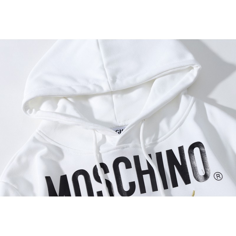 Áo Hoodie Tay Dài moschino Thêu Hình Gấu Vàng