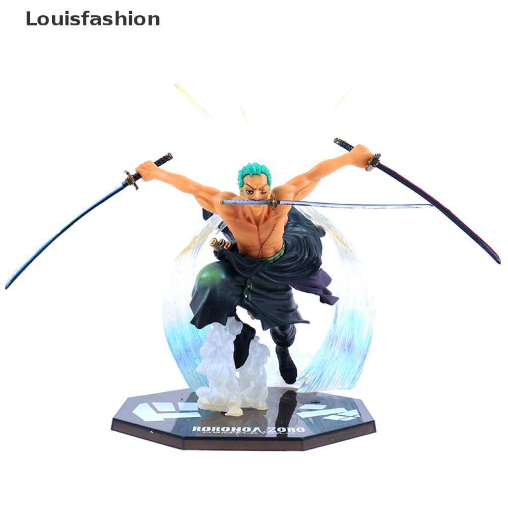 [Louisfashion] Anime One Piece 17cm Ronoa Zoro Ghost Battle PVC Action Figure Model Toys  New Stock